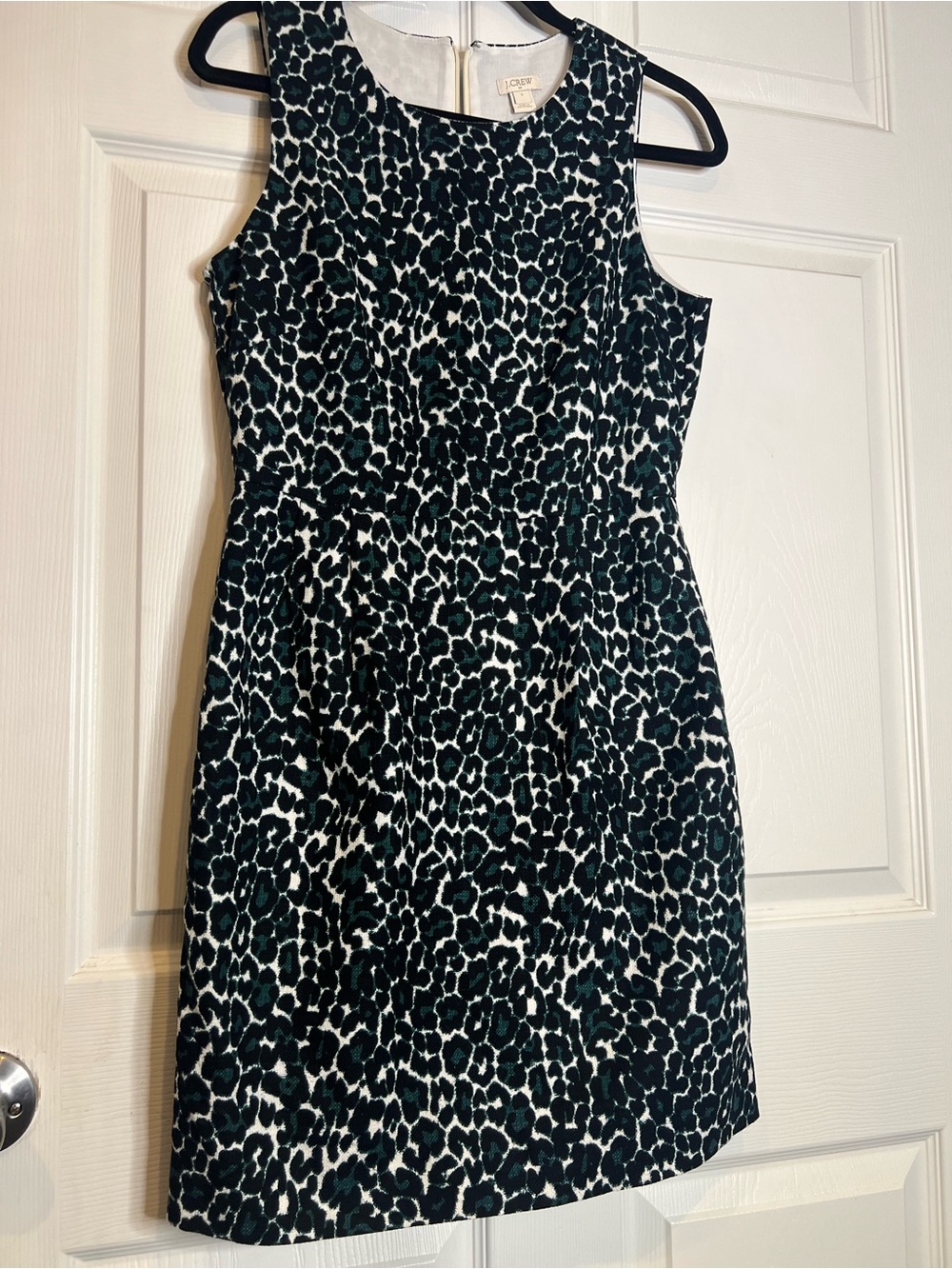 J. Crew Black and White Leopard Print Sleeveless Beautiful Dress
